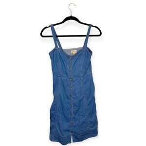 Pilcro and the letterpress denim chambray mini dress button front size 4